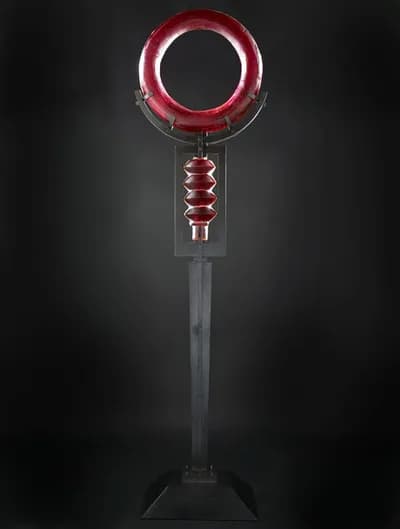 Marlene Rose, Red Memento, sandcast glass and metal