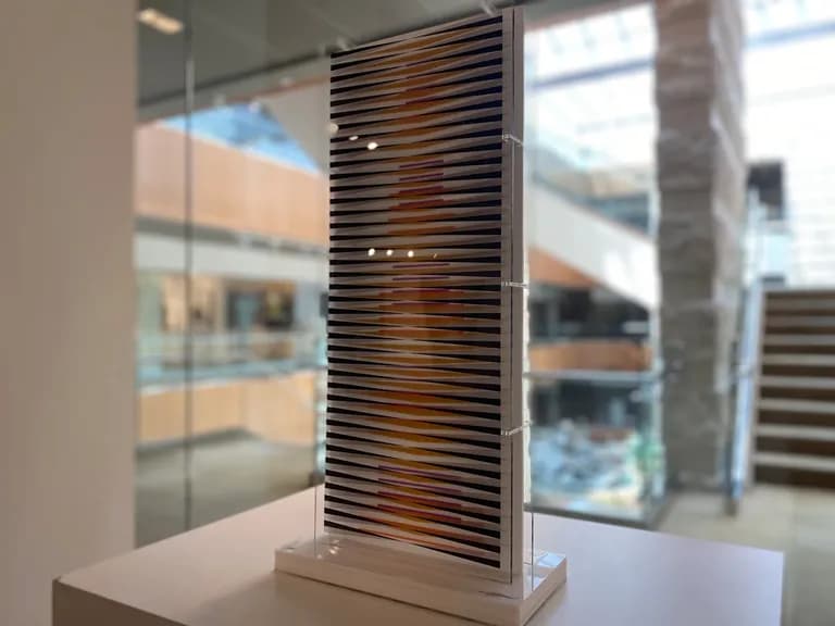 Hugo Diaz, Yellow Tower, 2023, 1/50, Plexiglass, 25H x 3D x 10.25W In
