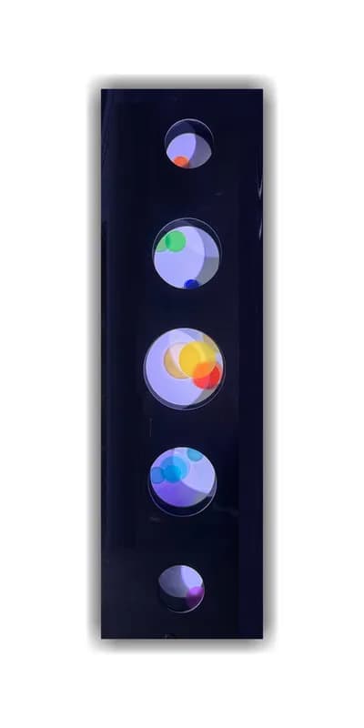 Hugo Diaz, Dancing Lights II, Acrylic Kinetic, 2025, 1/7, 80 x 22 x 3.5 In