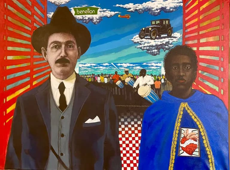 Elvis Rosendo, United Colors of Benetton, 2025, Acrylic on Canvas, 36 x 48 In