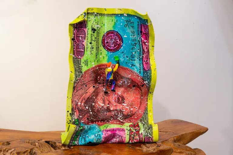 Ancizar Marin, 100 Dollars Bill, Car Paint on Fiberglass, 21H x 15W x 9D In