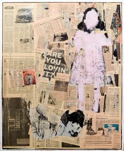 Lorna Marsh, Capricho 8, Mixed Media Collage on Canvas, 61H x 48 In