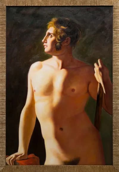 Jean Auguste-Dominique, Male Torso, 27 x 40 In