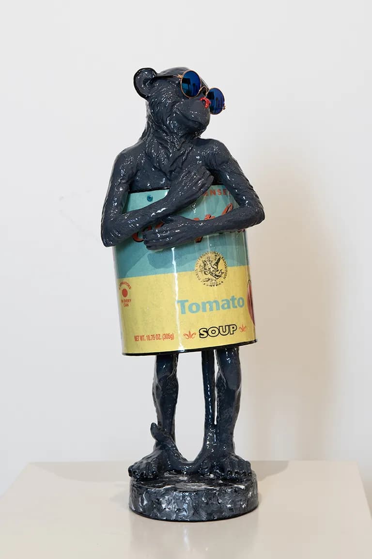 Ancizar Marin, Campbells’s Monkey, Mixed Media, 23H x 7W x 10D In