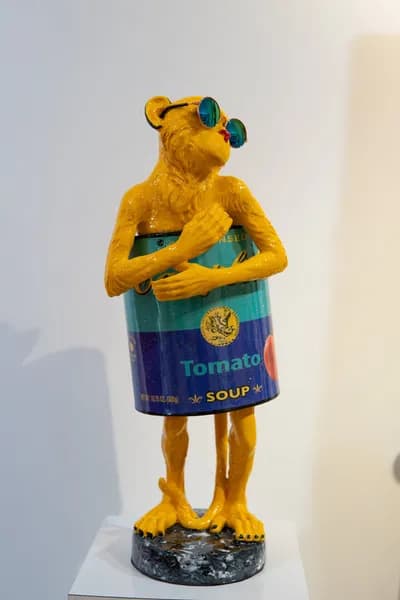 Ancizar Marin, Campbell's Yellow Monkey, Mixed Media, 21H x 8W x 8D In