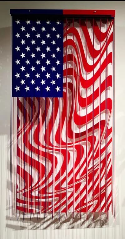 Javier Guadalupe, American Flag, textile installation