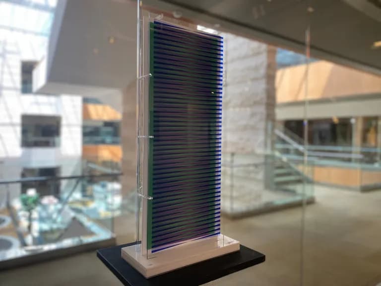 Hugo Diaz, Purple Tower, 2023, 1/50, Plexiglass, 25H x 3D x 10.5W In