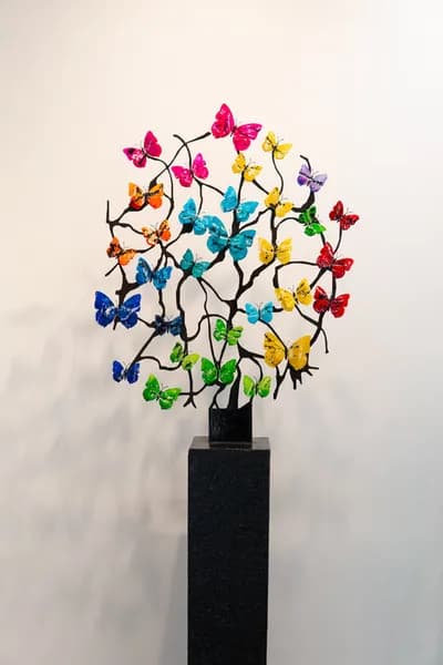 Ancizar Marin, Tree of Life Metal, Car Paint, 65H x 24W x 9D In