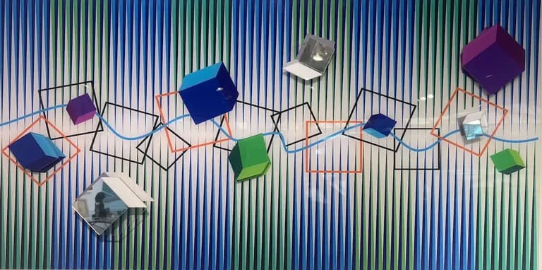 Hugo Diaz, Treasures of the Sea, Aluminum, Acrylic, Enamel Paint , 24H x 48H x 2 In