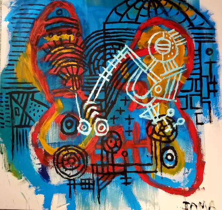 JAMA, Jose Andres Mato, Exchange, mixed media on canvas