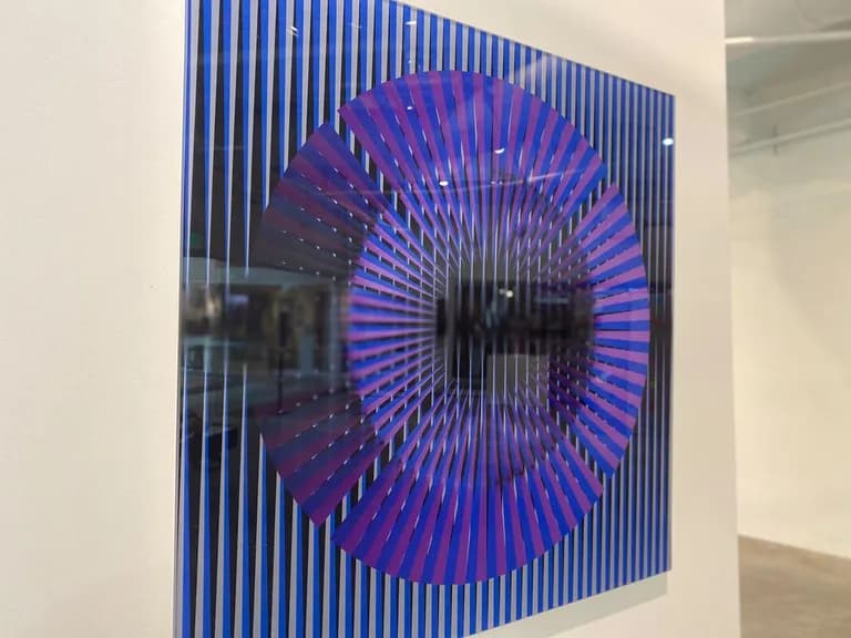 Hugo Diaz, Blue Violet Eye, 2017, Mixed Media on Plexiglass, 22H x 22W In