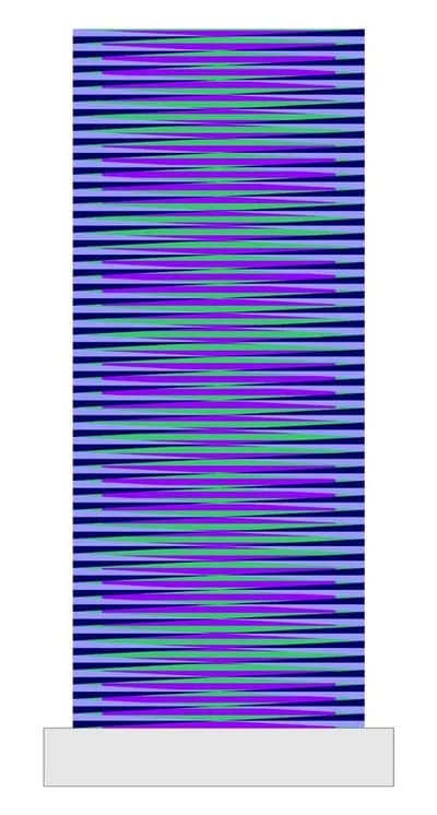 Hugo Diaz, Purple Tower, 2023, 1/50, Plexiglass, 25H x 10 1/4W x 3D In
