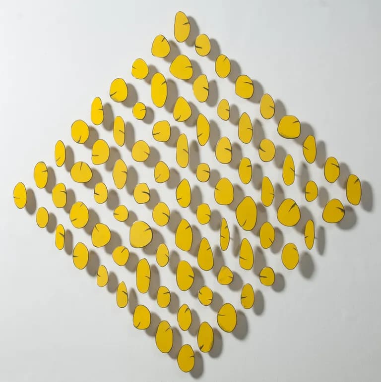 Carolina Sardi, Yellow in a Diamond Shape, 2013, painted steel
