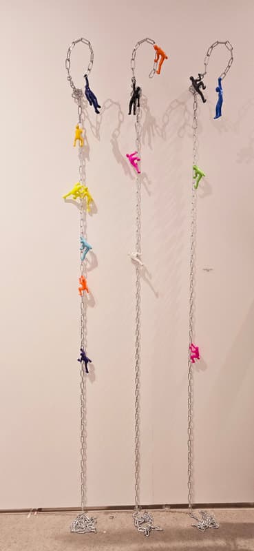 Ancizar Marin, Chains with Climbers, Mixed Media, Dimensions Vary