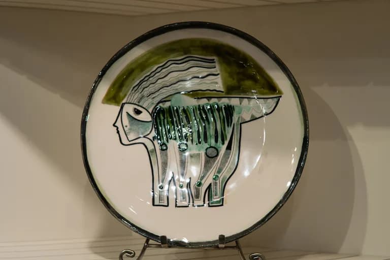 Orested Gauihiac, Hand Painted Ceramic Plate, 13H x 13W
