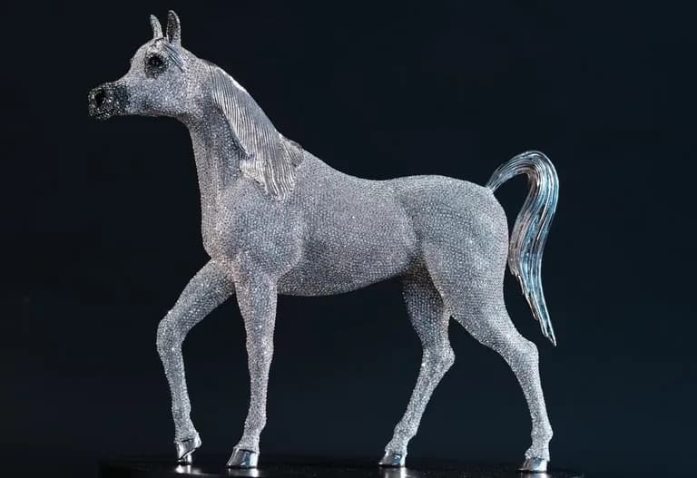 Clarita Brinkerhoff, Arabian Horse, 23,940 Handset Crystals, Cast, Polished and Plated