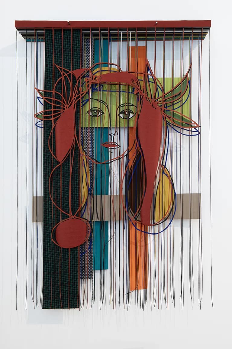 Javier Guadalupe, Homage to Francoise Gilot, 2022, Textile Collage, 52H x 35W x 11D