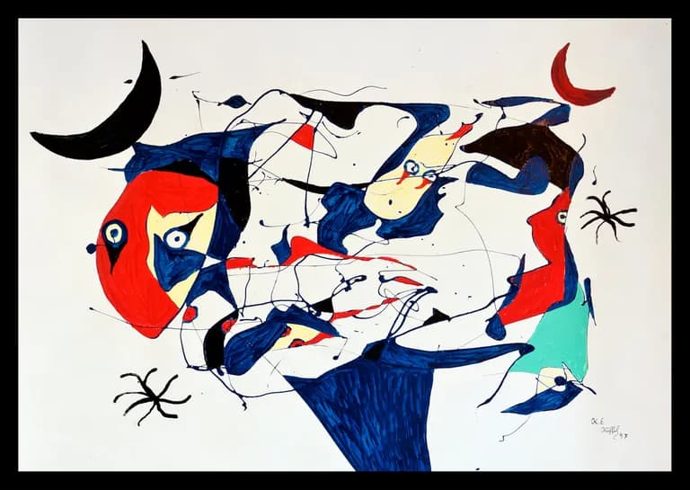 A mask painted by Karl Kueffel