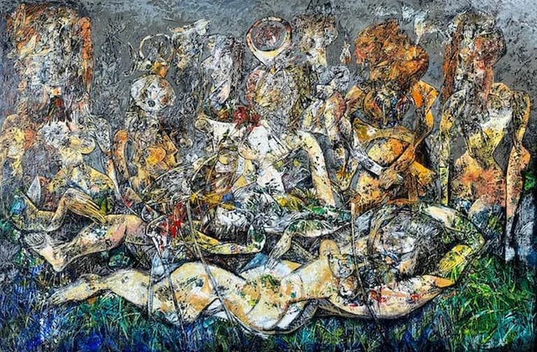 Fredy Villamil, Muse, 2023, oil on canvas, 78 by 120 inches