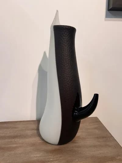 Murano Master Afro Celotto B/W Vase. Signed