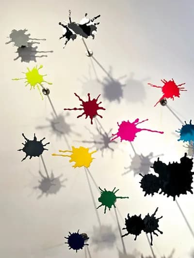 Ancizar Marin, Color Splash, 30 Pieces, Metal and Car Paint, Dimensions Vary