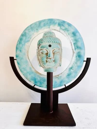 Marlene Rose, Turkish Noble Ring Buddha, 2024, cast glass and steel