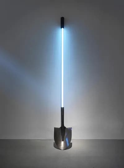 Scott Ashley, Adaptation I, (Dig), 2010, Neon and Shovel, 60 x 9 x 4 In