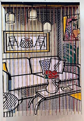 Javier Guadalupe, Interior with Hanging Lamps, tribute to Roy Lichtenstein, 2024