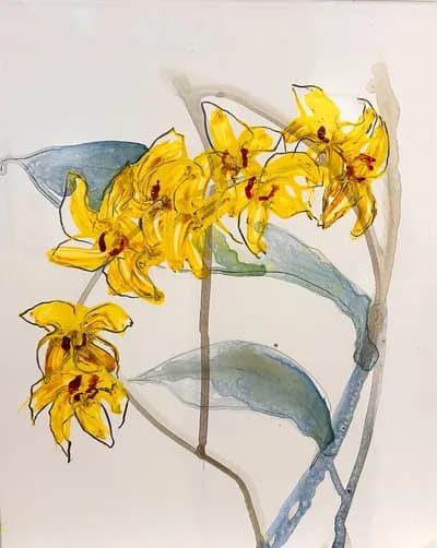 Lorna Marsh, Yellow Narcissus III, 2014, Clayboard, 14.5H x 11.5W In