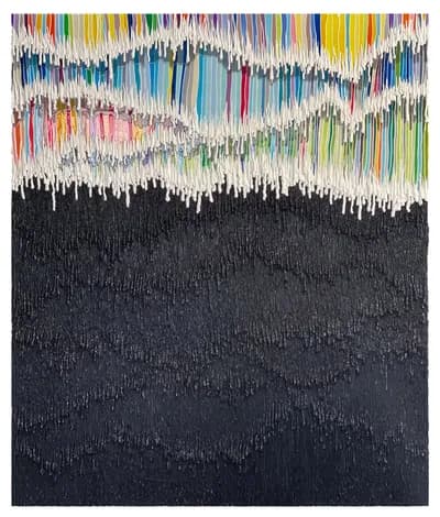 Enrique Machado, God made it Rain, the Devil made it Hail, 2021, silicone, resin and acrylic on wood