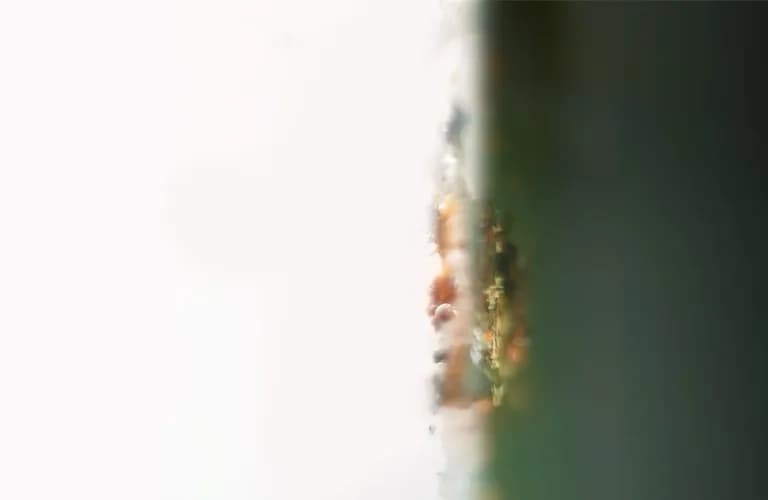 Holger Obenaus, a blurred green and white photograph