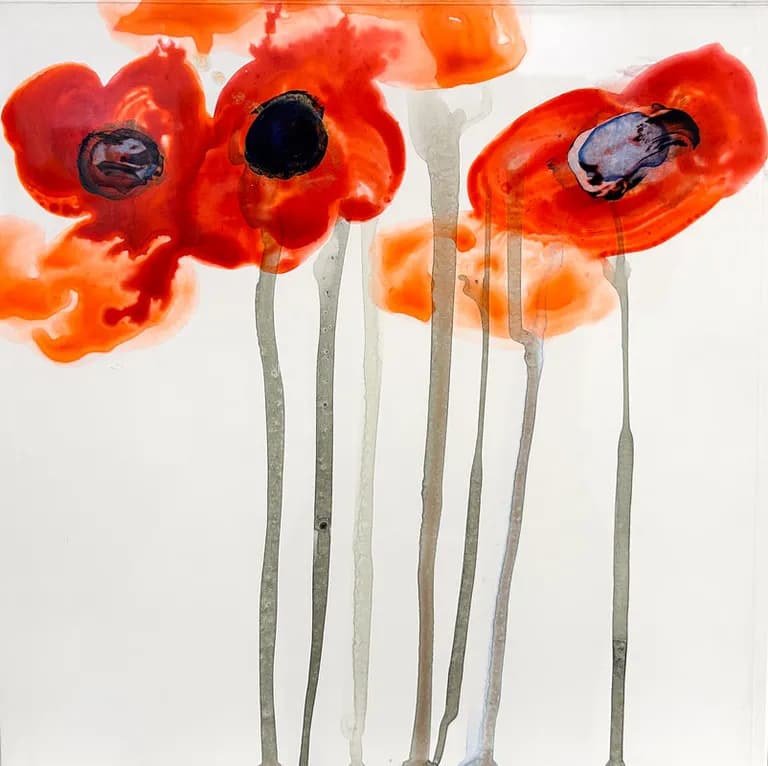 Lorna Marsh, Orange Poppy III,2014 Clayboard, 12H x 12W In