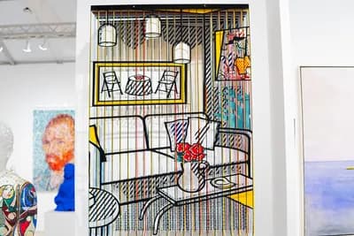 Javier Guadalupe, Interior with Hanging Lamps Tribute to Roy Lichtenstein