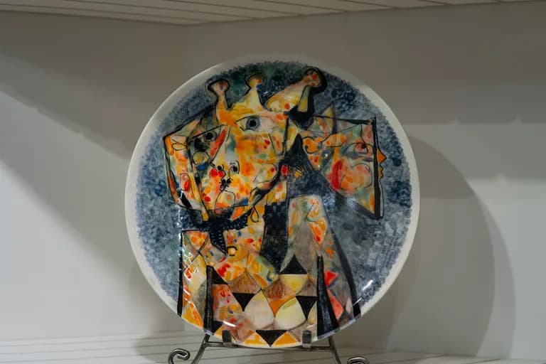 Orested Gauihiac, Hand Painted Ceramic Plate, 11H x 11W