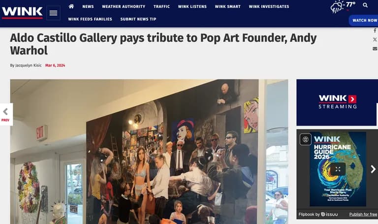 A still from the WINK News report on the exhibition