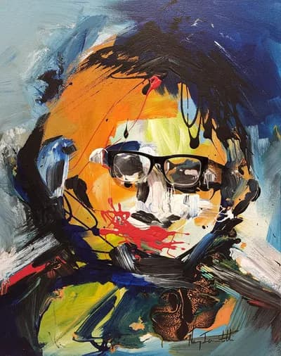 Nancy Iannitelli, I see you, 2022, mixed media on canvas