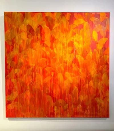 Lorna Marsh, One Red, One Yellow, Acrylic on Canvas, 48 x 48 In
